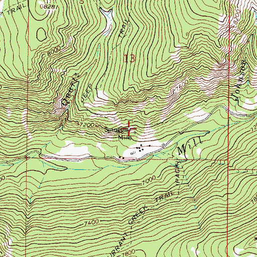 Topographic Map of Smuggler Mine, MT