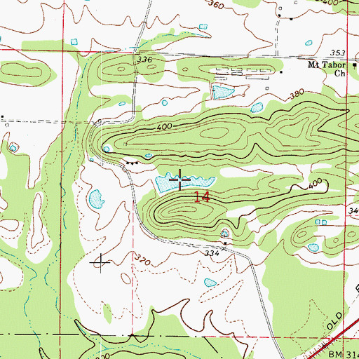 Topographic Map of Schoonover Lake, AR
