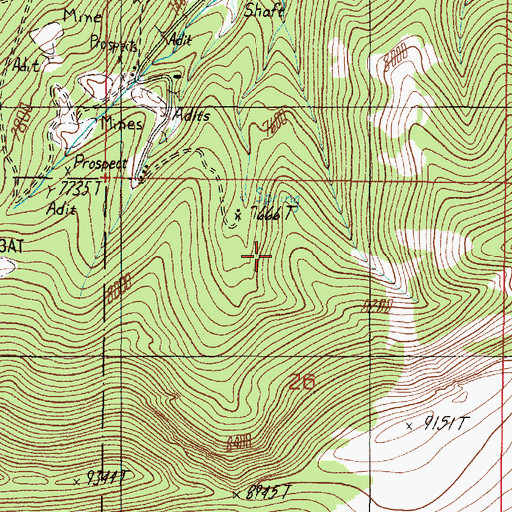 Topographic Map of Laciede Mine, MT