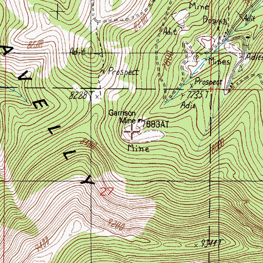 Topographic Map of Garrison Mine, MT
