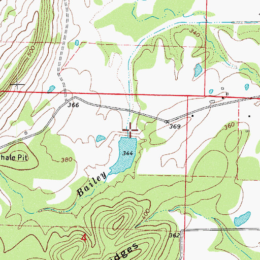 Topographic Map of Bailey Branch R C and D Structure One Dam, AR