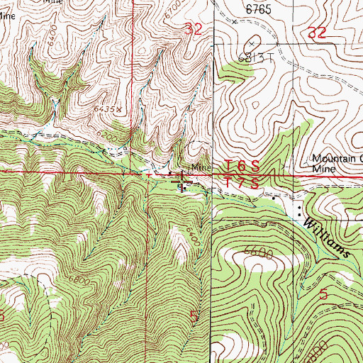 Topographic Map of Charlie Ray Mine, MT