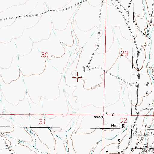 Topographic Map of Penobscot Mine, MT