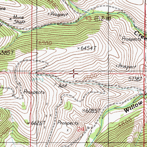 Topographic Map of NE NW Section 24 Mine, MT