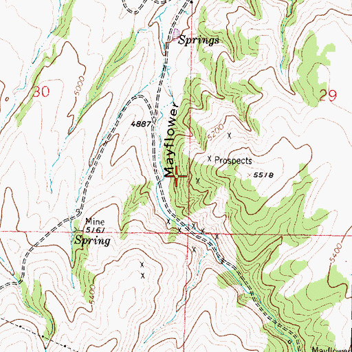 Topographic Map of SW SW Section 29 Mine, MT