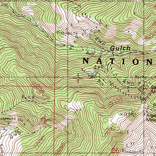 Topographic Map of Eleanor West Mine, MT