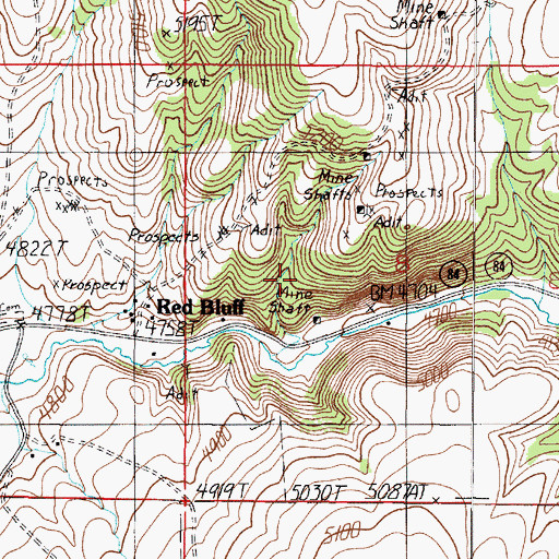 Topographic Map of MSU Adit Mine, MT