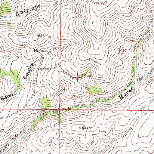 Topographic Map of Nash Group Mine, MT