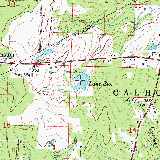 Topographic Map of Lake Sue, AR