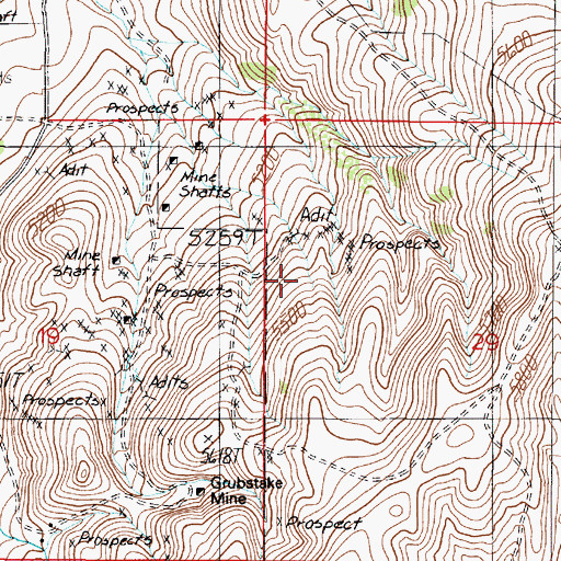 Topographic Map of Rosebud Mine, MT