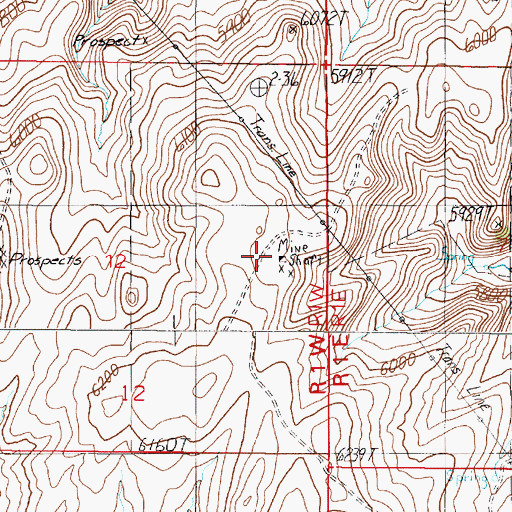 Topographic Map of SE NE Section 12 Mine, MT