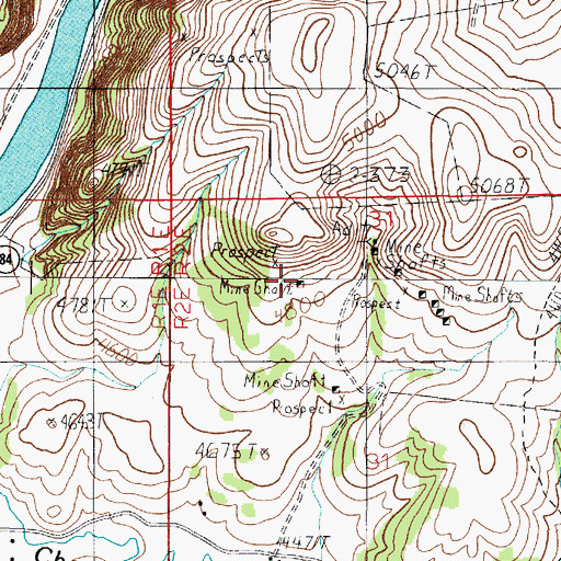Topographic Map of Moore Ranch Number 3 Mine, MT