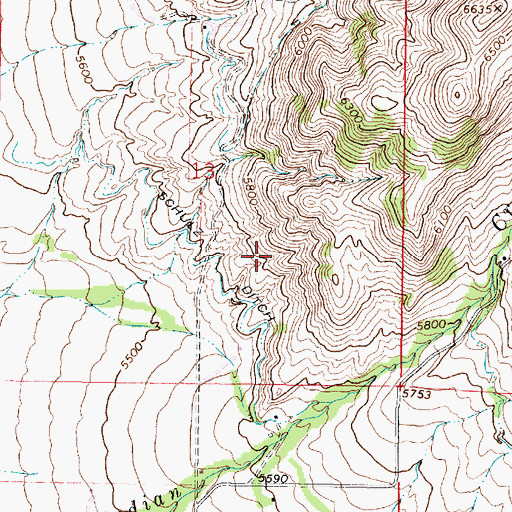 Topographic Map of Rodewald Ranch Number 1 Mine, MT