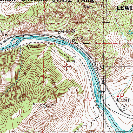 Topographic Map of NW NW Section 20 Mine, MT