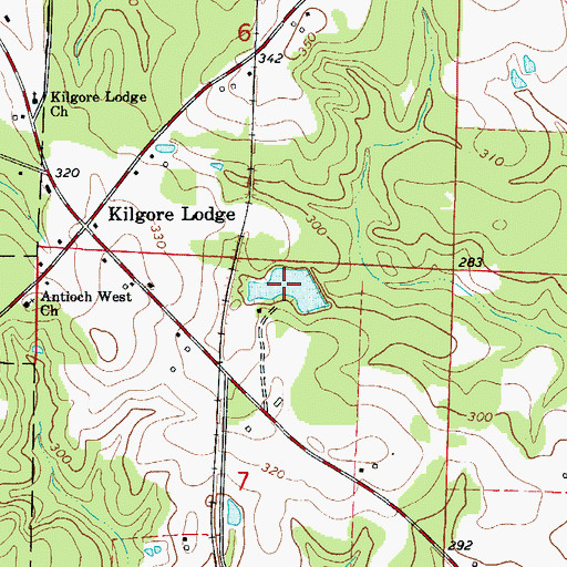 Topographic Map of Fallin Lake, AR