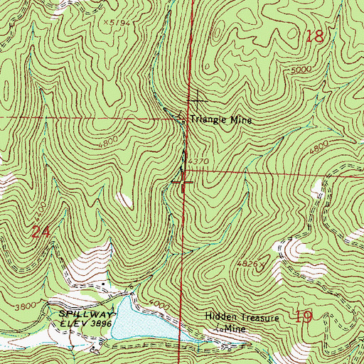 Topographic Map of Jackpot Mine, MT