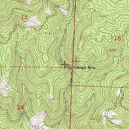 Topographic Map of Triangle Mine, MT