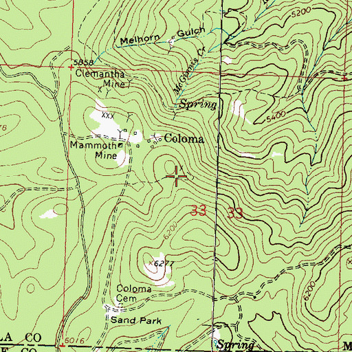 Topographic Map of Cato Mine, MT