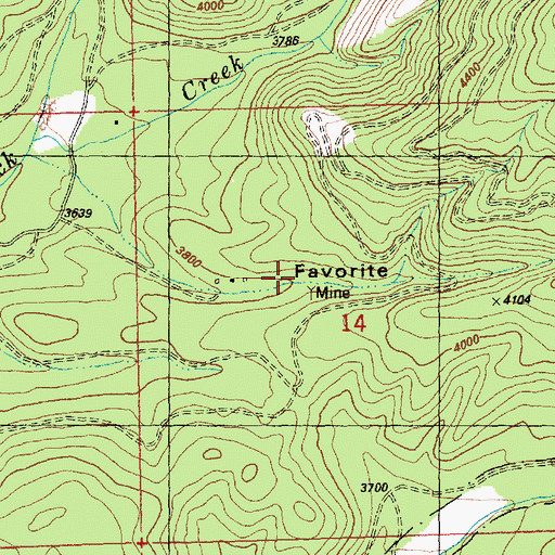 Topographic Map of Josephine Trailhead Mine, MT