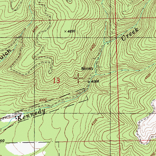 Topographic Map of Nugget Mine, MT