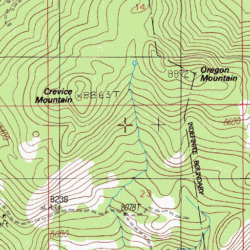 Topographic Map of Yale-McGinty Mine, MT