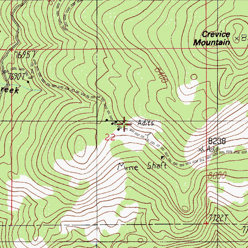Topographic Map of Homestead Mine, MT