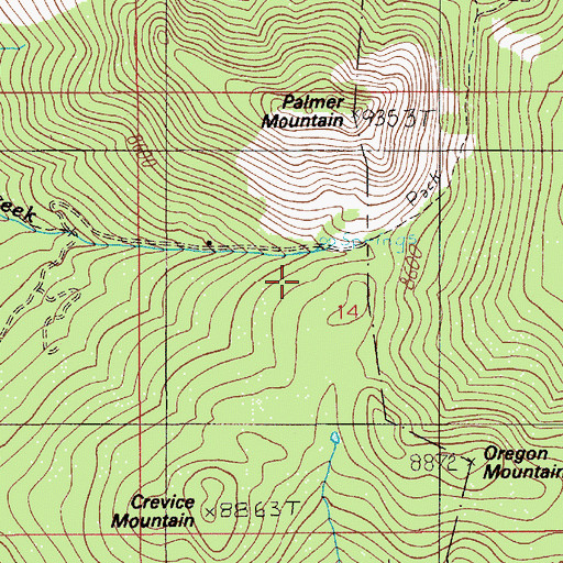 Topographic Map of NW Section 14 Mine, MT