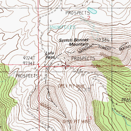 Topographic Map of Upper Glengarry Mine, MT