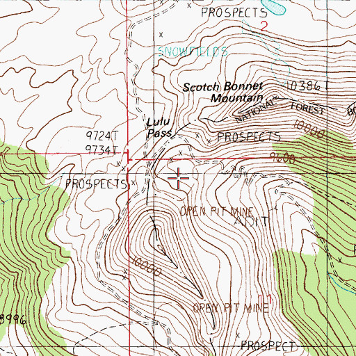 Topographic Map of Lulu Mine, MT
