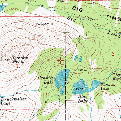 Topographic Map of Granite Mountain Mine, MT