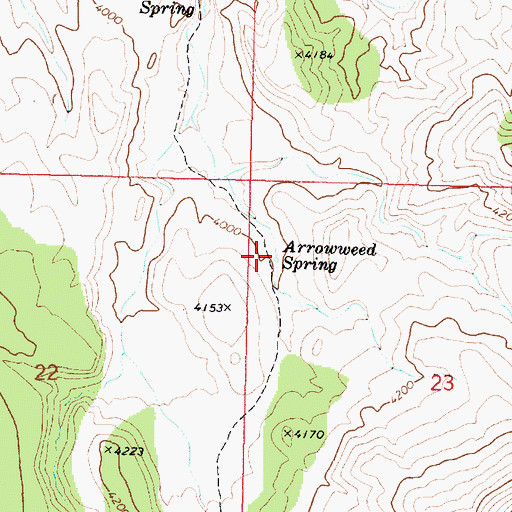 Topographic Map of Arroweed Spring, AZ
