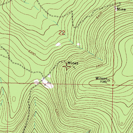 Topographic Map of Blackfoot Mine, MT