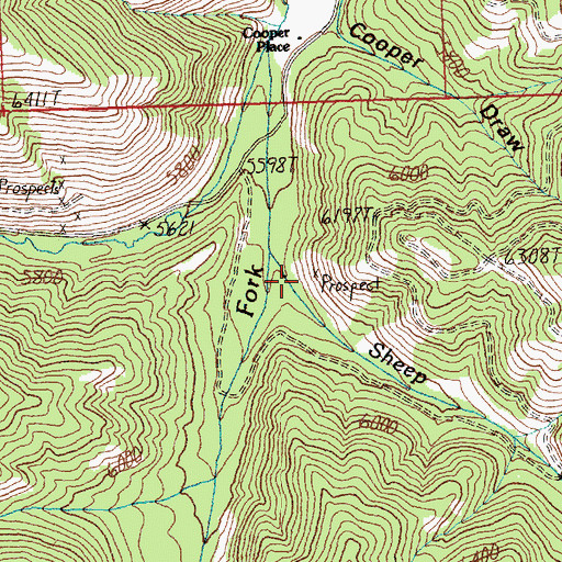 Topographic Map of Sheep Creek Columbite Mine, MT