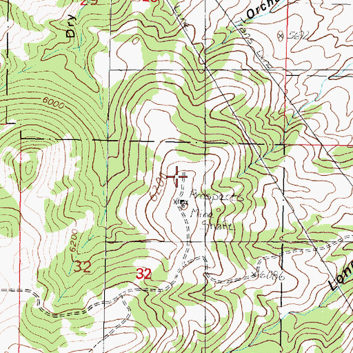 Topographic Map of NW NE Section 32 Mine, MT