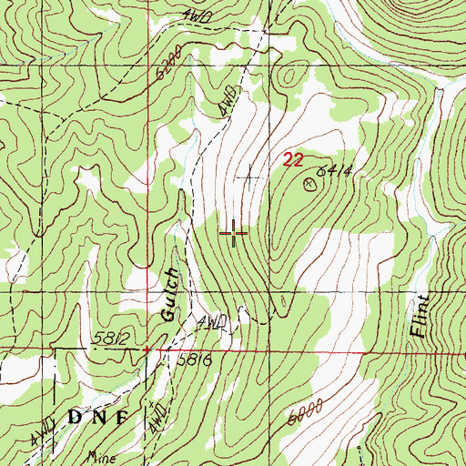 Topographic Map of NE SW Section 22 Mine, MT
