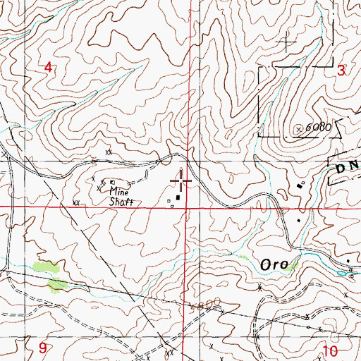 Topographic Map of Ellingswood Mine, MT