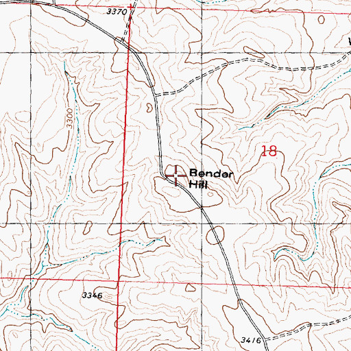 Topographic Map of Bender Hill, MT