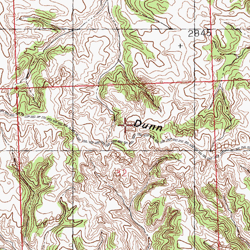 Topographic Map of Dunn Ridge, MT