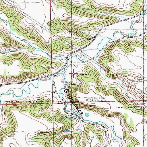 Topographic Map of Gooseneck Creek, MT