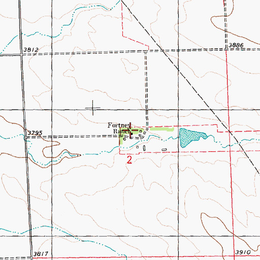 Topographic Map of Fortney Ranch, MT