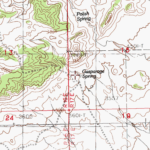 Topographic Map of Gasparage Spring, MT