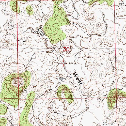 Topographic Map of Volcano Creek, MT