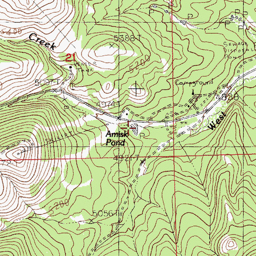 Topographic Map of Amisk Pond, MT