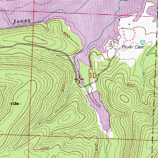 Topographic Map of Poteau River Watershed Site 12 Reservoir, AR