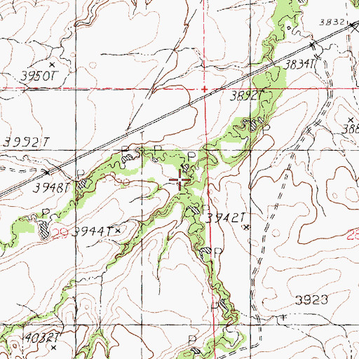 Topographic Map of Middle Fork Armells Creek, MT