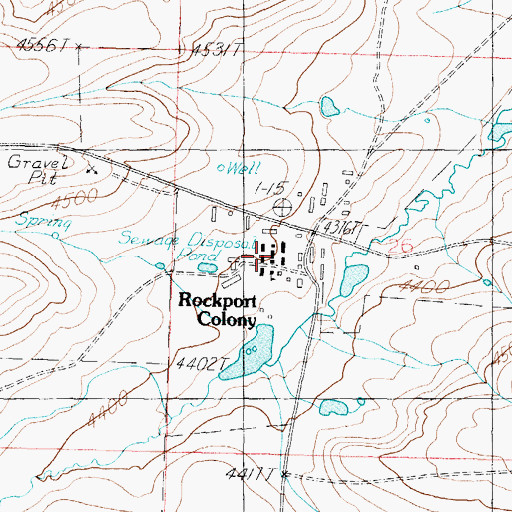 Topographic Map of Rockport Colony, MT