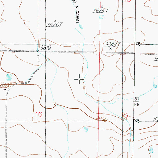 Topographic Map of Twentytwo K Canal, MT