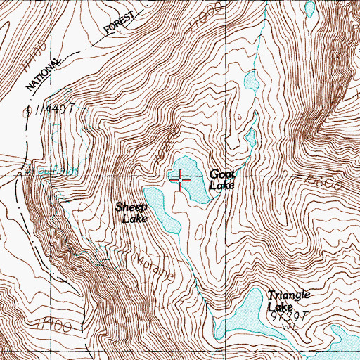 Topographic Map of Goat Lake, MT