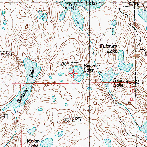 Topographic Map of Basin Lake, MT