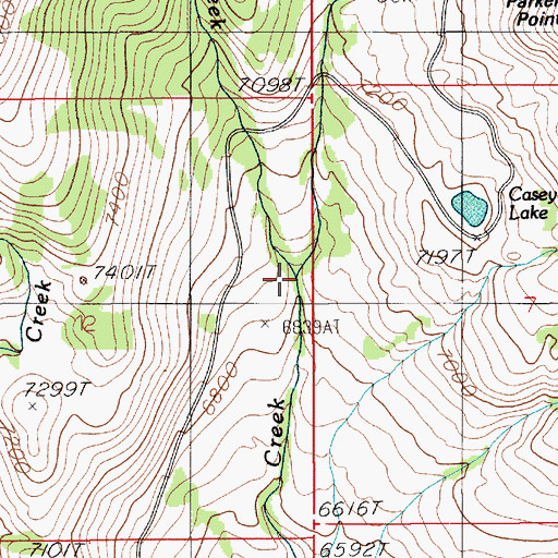 Topographic Map of Davis Creek, MT
